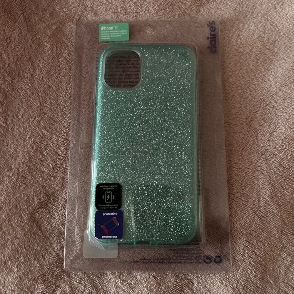 Claire’s Teal Blue Glitter Case for iPhone 11